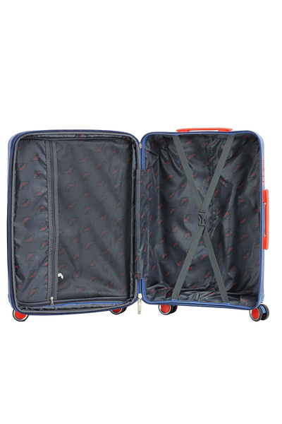 Lee Cooper Cărucior extensibil mare LC33403, 77x51x30 cm, polipropilenă, încuietoare, 4 roți 360°, albastru