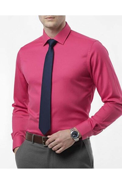 TerziAdemAltun Drytech Slim Fit Water Repellent Stain Resistant Men's Shirt Red T14346