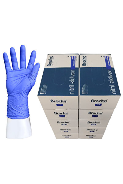 Broche PUDRASIZ KOBALT MAVİ NİTRİL ELDİVEN S BEDEN 10'LU PAKET