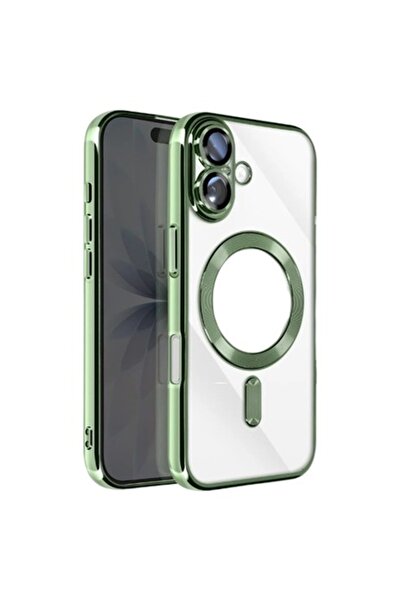 Plating Carcasă pentru iPhone 17, MagCase, TPU transparentă, ramă VERDE