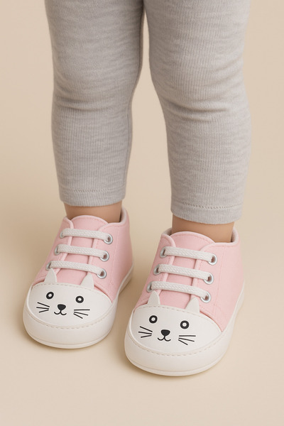 BABY WEAR أحذية الأطفال كات مطبوع - أحذية الخطوة الأولى - أحذية الأطفال - باندوف