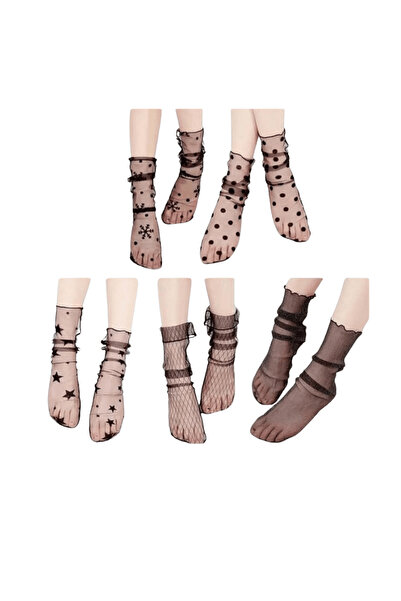 OferteTop Set of 5 Stylish Socks with Unique Patterns, Elastic and Comfortabl...