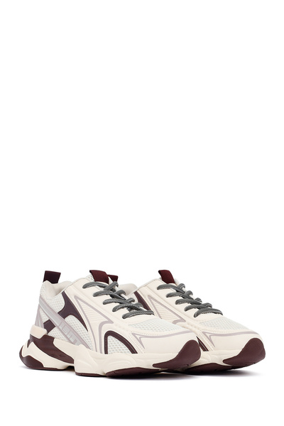 Derimod Women's Burgundy Lace-Up Thick Sole Sneaker, Winter Sports Shoes 25Afd431114