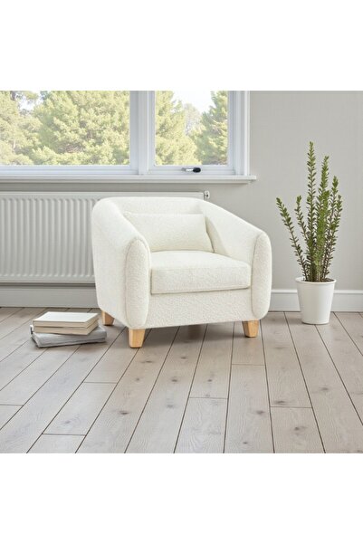 homejoyz | Boucle Arm Chair – white