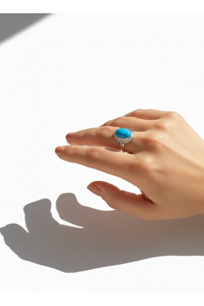 Erer Gümüş Gümüş firuze taşlı yüzük hs98