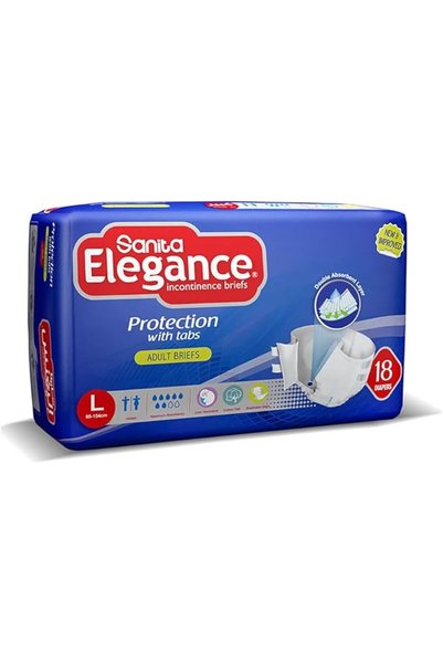 Sanita Elegance Adult Diapers Large 18 Briefs