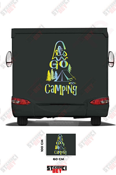 STİCKERCI BEY ملصق كارافان مع صورة لخيمة وشجرة مكتوب عليها 'التنزه'