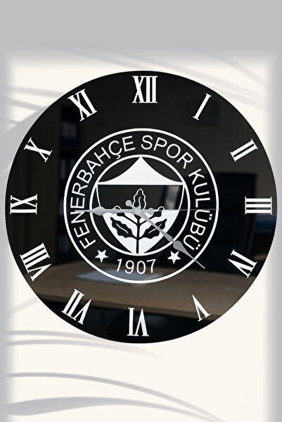 FLEXON Siyah Gerçek Cam Ayna Duvar Saati ◆ Taraftar Konsept Modern Tasarım ◆ ...