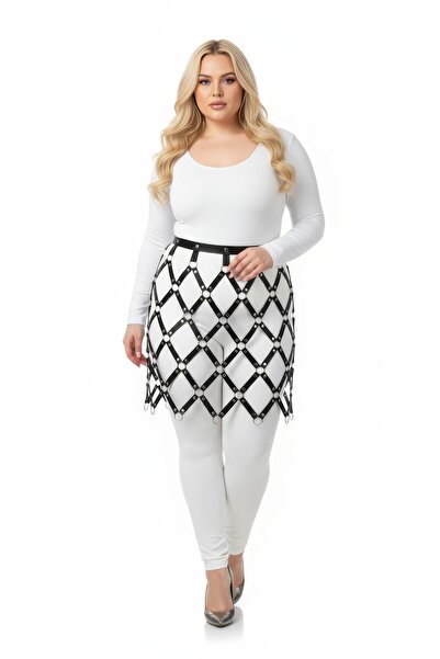 Angels Passion Oversized Black Skirt Classic Laser Cut Combination Complement - Wardrobe Savior