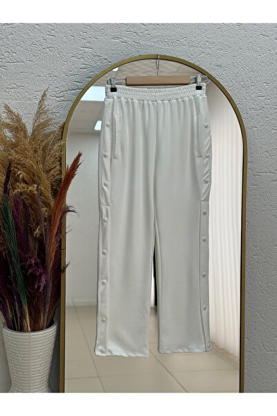 MİHRA STORE Fadia Çıtçıtlı Eşofman-NA75 Beyaz
