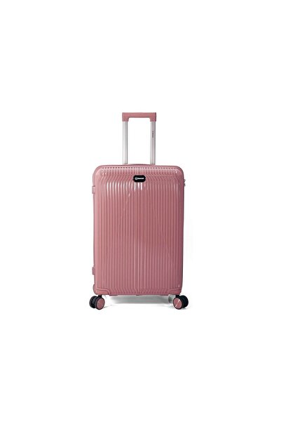 Benzi Troler mediu BZ 5819, 65x42x25, bagaj de cală, polipropilenă, încuietoare, 4 roți 360°, roz