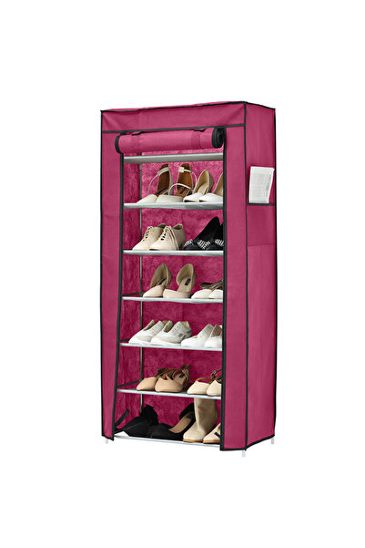 Lawazim 7-Tier Shoe Rack with Dust Cover 60x30x126cm - Large Shoe Storage
