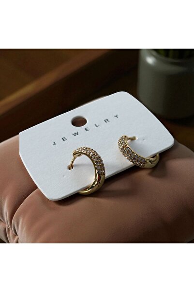 Pretty çelik altın kaplama balon halka küpe