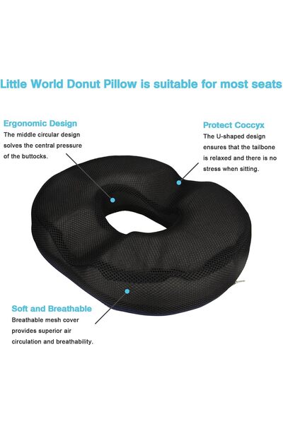 Arabest Donut Pillow for Tailbone Pain - Memory Foam Seat Cushion with Mesh Cover