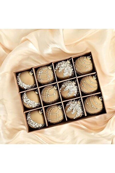 Generic MYELLU Velvet-Flocked Hand-Painted Christmas Ball Ornaments, 6cm, 12p...