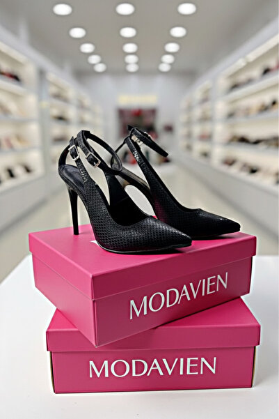 Modavien Women's 11 cm Black Evening Dress Shoes