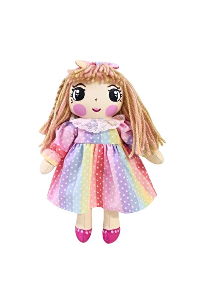 CReativa Art Păpușă lucrată manual Las Chicas, rochie curcubeu, păr blond și ...