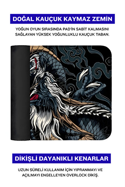 BLACK DEER 8 Different Model Stitched Edge 90X40 cm Digital Player Gaming Mouse Pad (Dragon)