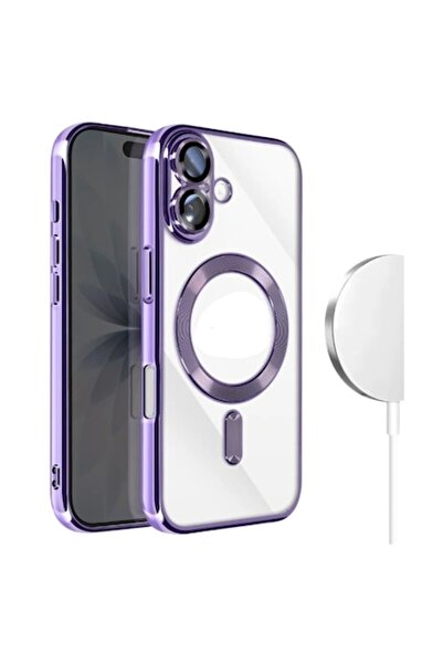 Plating Carcasă pentru iPhone 17, MagCase, TPU transparent cu ramă mov