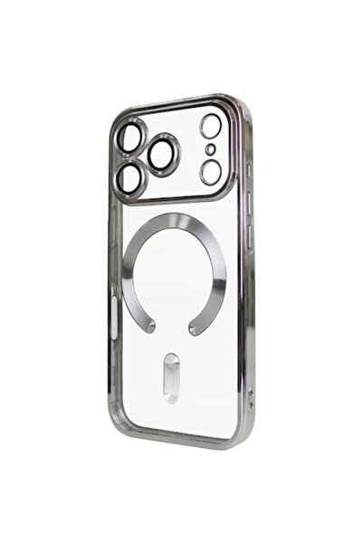 Plating Carcasă pentru iPhone 17 Pro, MagCase TPU transparentă cu ramă argintie