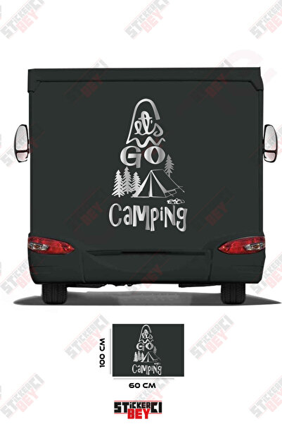 STİCKERCI BEY ملصق كارافان مع صورة لخيمة وشجرة مكتوب عليها 'التنزه'