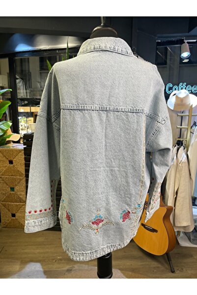 Dadali Women's Embroidered Long Sleeve Cotton Denim Jacket