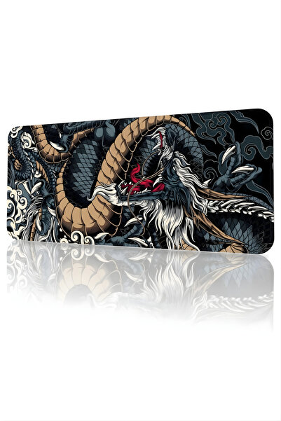 BLACK DEER 8 Different Model Stitched Edge 90X40 cm Digital Player Gaming Mouse Pad (Dragon)