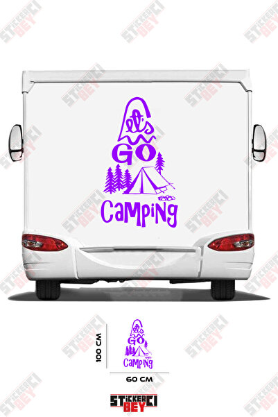 STİCKERCI BEY ملصق كارافان مع صورة لخيمة وشجرة مكتوب عليها 'التنزه'