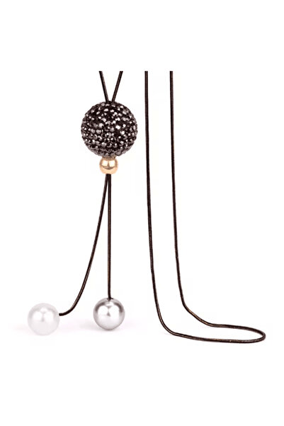 CRM Women's long necklace with crystal beads, - elegant accessory for dresses and sweaters