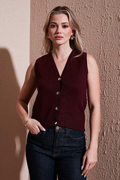 Fashion Friends Regular Fit V-Neck Knit Vest Vest 25K0148K1