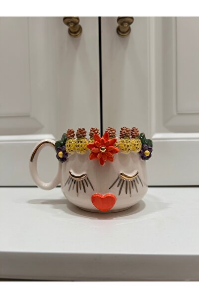 Port Aksesuar Turunçgil Süslü Kız Tasarımlı 24K Altın Dekorlu El Yapımı Seram...