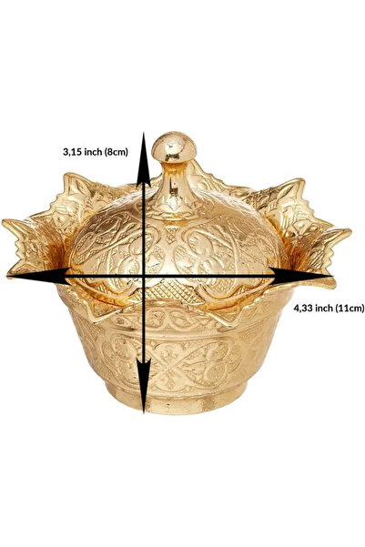 Generic Chic Ottoman-Style Copper Sugar Pot with Lid – Magical Gold Color, Stylish Design, Made in Turkey
