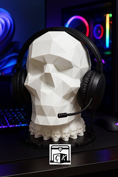 ÇK 3D TASARIM Kuru Kafa Masaüstü Kulaklık Standı Kulaklık Tutucu