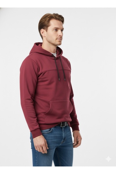 ModaPlaza Men's Colorful Hooded Sweat 087