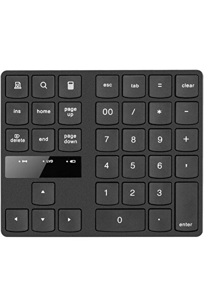 EACAM 2.4G Wireless Numeric Keyboard, 35 Keys, Rechargeable, Black