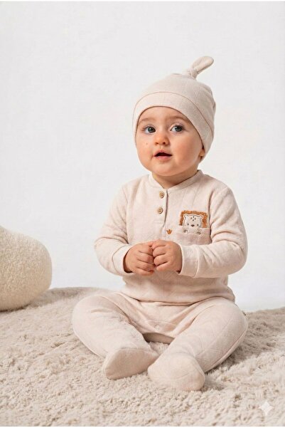by bubbles %100 Organik Pamuk Kumaş Baby Jungle Nakışlı Lüx Bebek Tulum