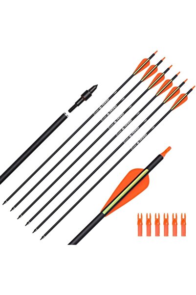 NO BRAND ELONG OUTDOOR Carbon Arrows 28/30/31 Inches for Recurve, Long and Traditional Bows
