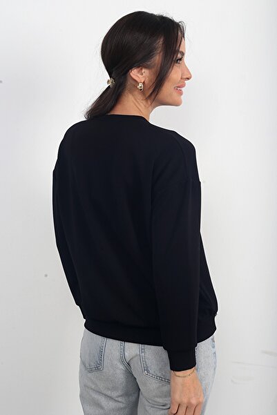 By Saygı Γυναικείο Φούτερ Μπροστά με ρέλι oversized