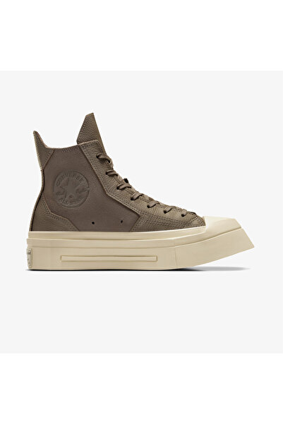 Converse Chuck 70 De Luxe Squared Unisex Haki Deri Platform Sneaker