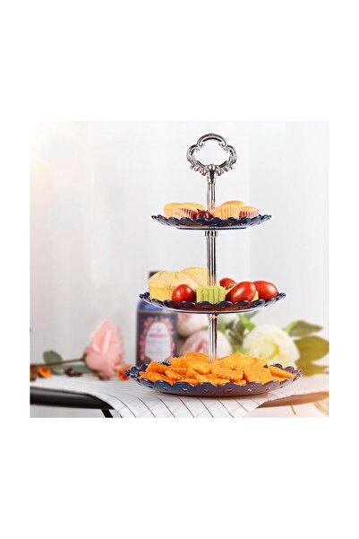 BEST PARTİ Пластиковий 3-ярусний стенд для тортів, чорний