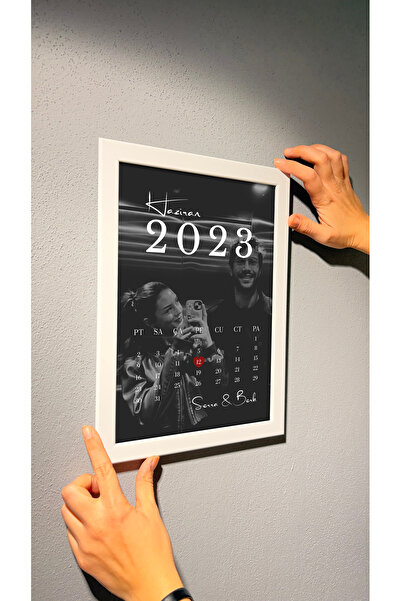 photonom Sevgiliye Yıldönümü Fotoğraflı Aylık Takvim Tablo