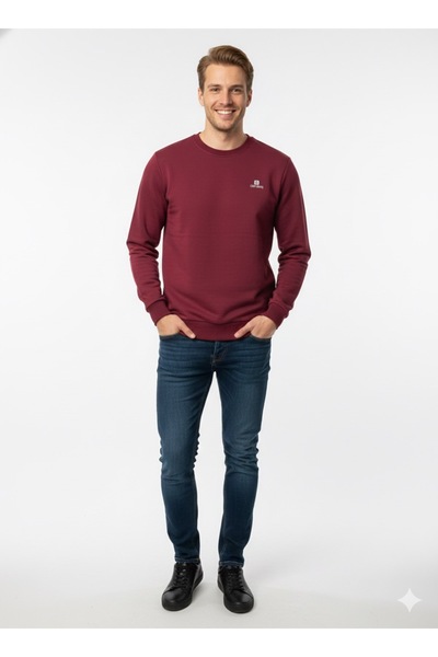 ModaPlaza Men's Crew Neck Sweat 086