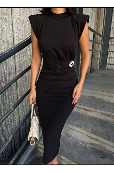 MODA SANDY KUMAŞ BROŞ DETAYLI ABİYE