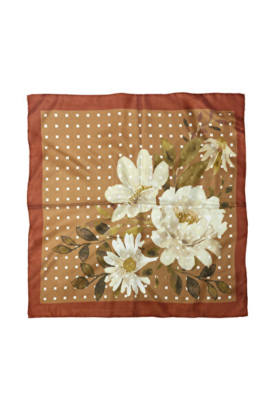 Sultan İpek وشاح / باندانا منقوشة بالزهور مقاس 52×52 سم