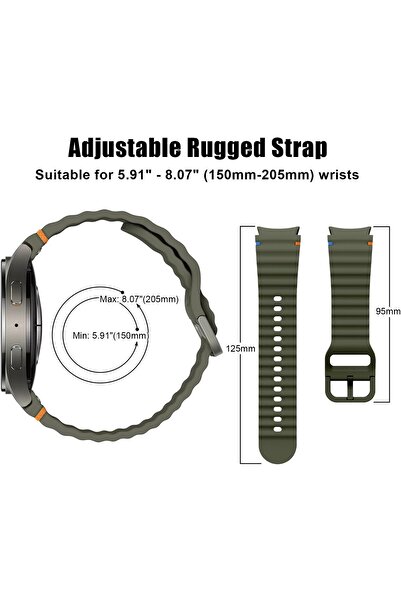 XMUXI No Gap Sport Silicone Replacement Band for Samsung Galaxy Watch (Dark Blue) - Fits Galaxy Watch 7/6/