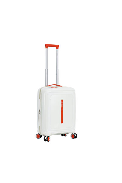 Lee Cooper LC33403 expandable cabin trolley, 55x37x21 cm, hand luggage, polypropylene, zip, white