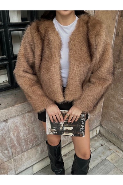Ekim Store فرو قصير مبطن بنسيج جاكار ناعم