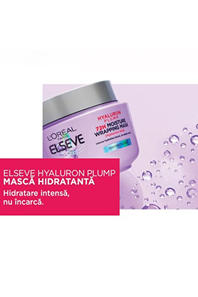 ELSEVE Shampoo 400 ml and Mask 300 ml, Hyaluron Plump for Dehydrated Hair Package