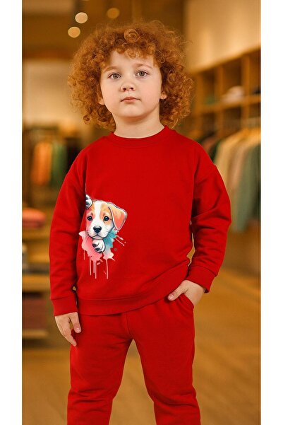 playwear Παιδικό Φούτερ Σετ ΡΟΥΧΩΝ με στάμπα RAINBOW DOG για Κορίτσια και Αγό...