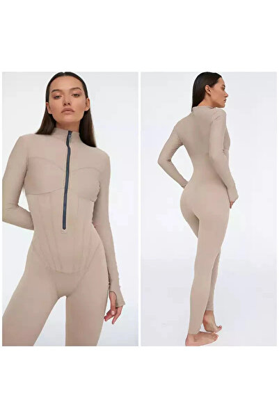 EXTRABABES Beige Sculpting Shapewear Jumpsuit